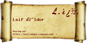 Leif Áldor névjegykártya